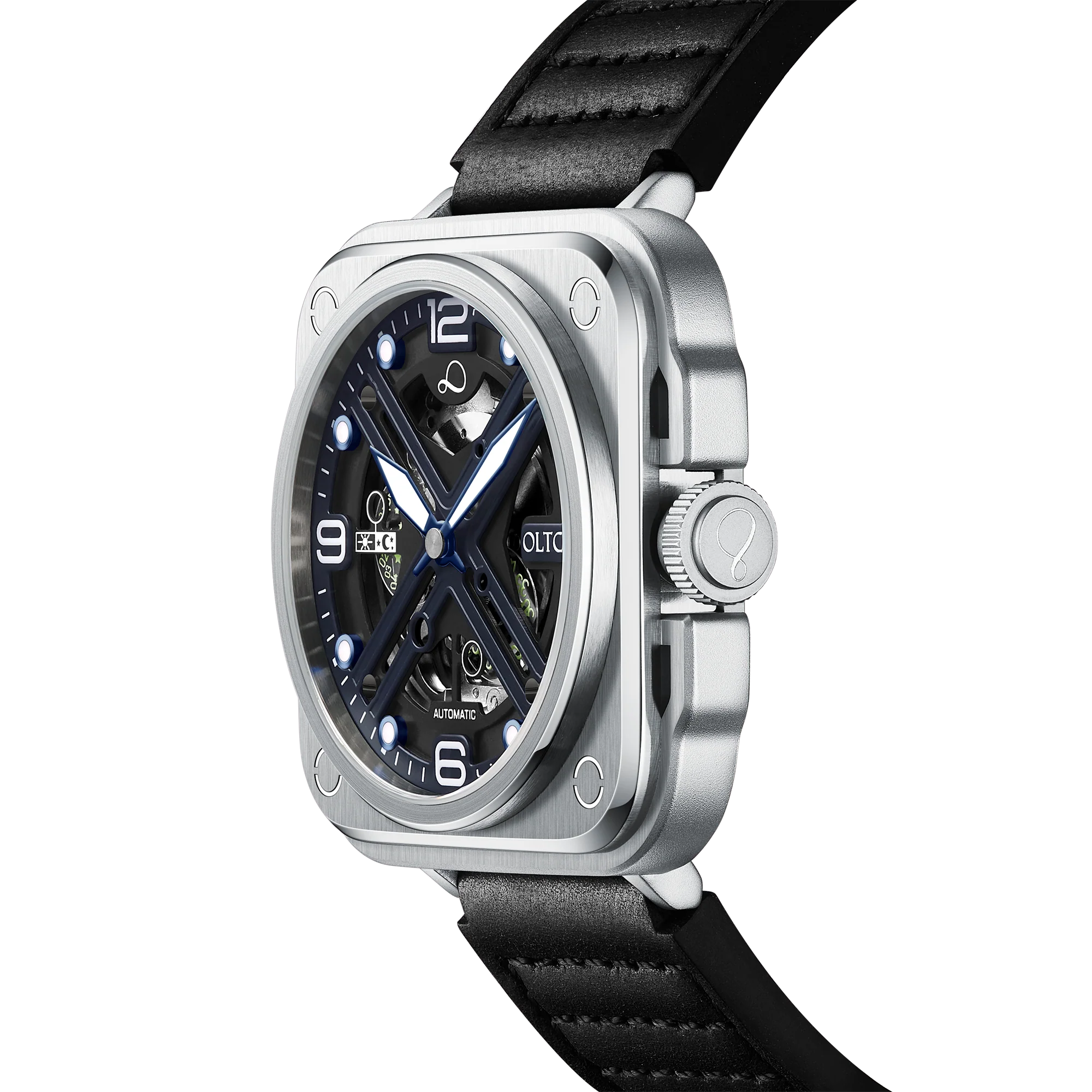 2304-olto-8-iron-x-square-skeleton-automatic-watch-silver-4.webp OLTO-8 IRON-X Square Skeleton Automatic Watch Silver