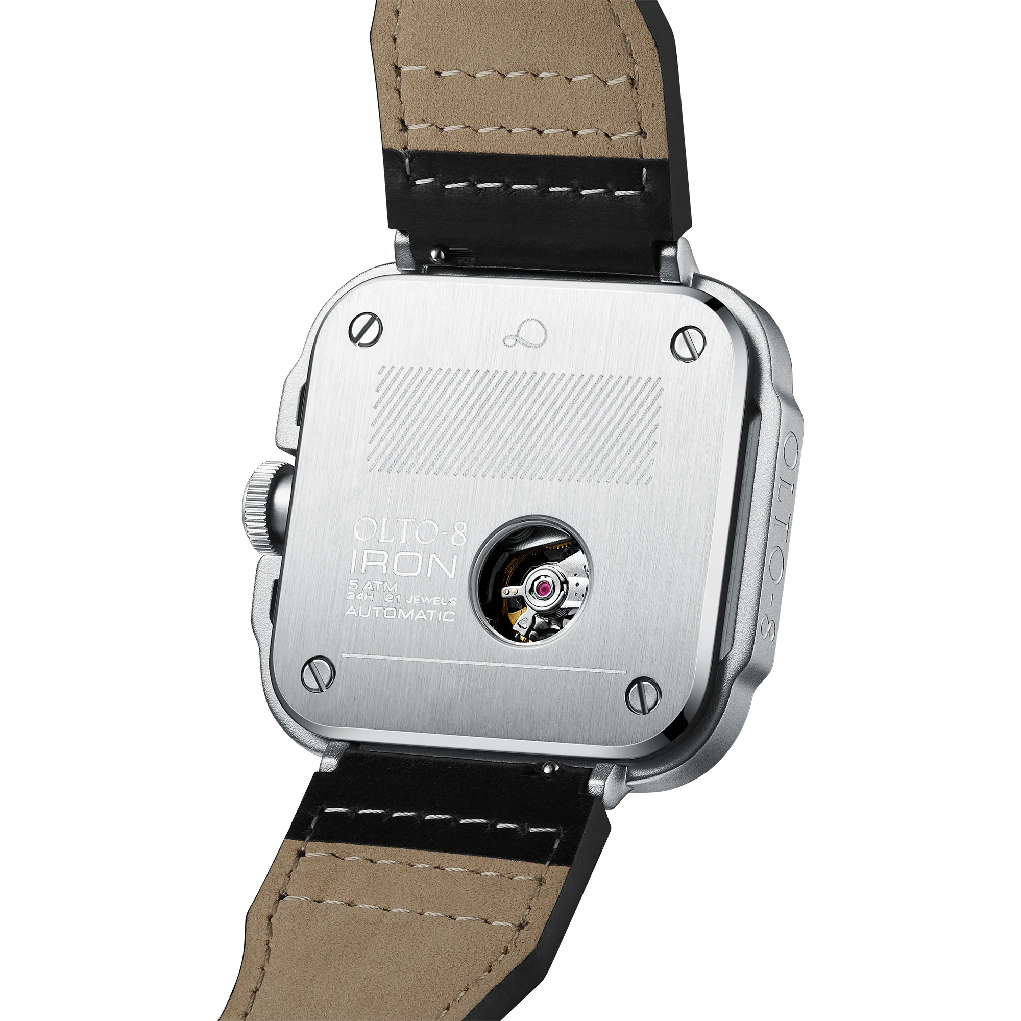 2304-olto-8-iron-x-square-skeleton-automatic-watch-silver-6.webp OLTO-8 IRON-X Square Skeleton Automatic Watch Silver
