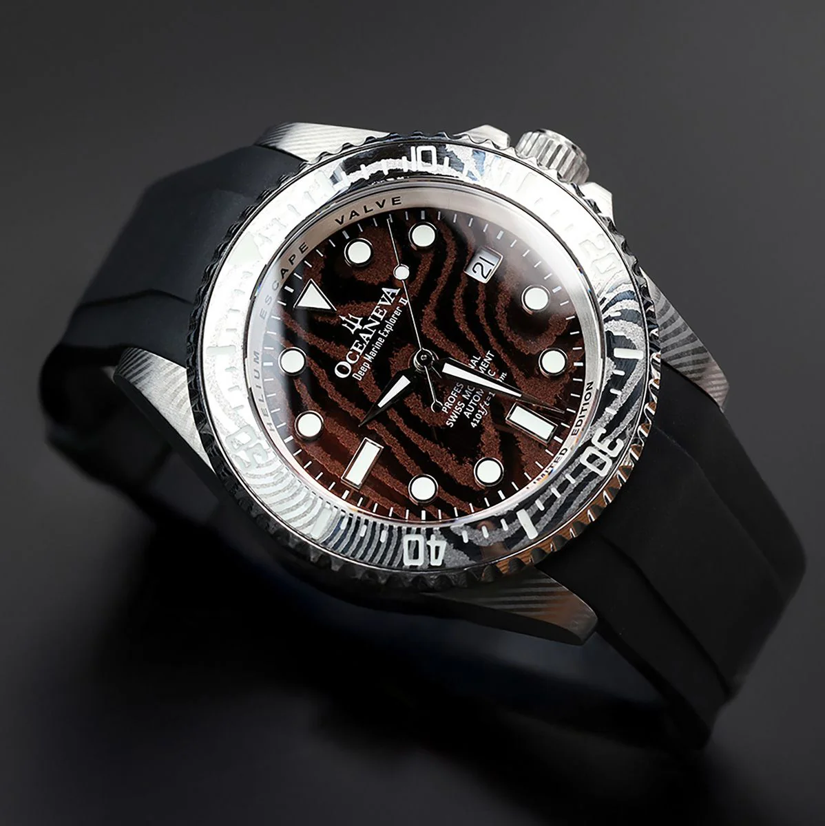 2348-oceaneva-deep-marine-explorer-ii-damascus-coffee-brown-limited-edition-10.webp Oceaneva Deep Marine Explorer II Damascus Coffee Brown Limited Edition