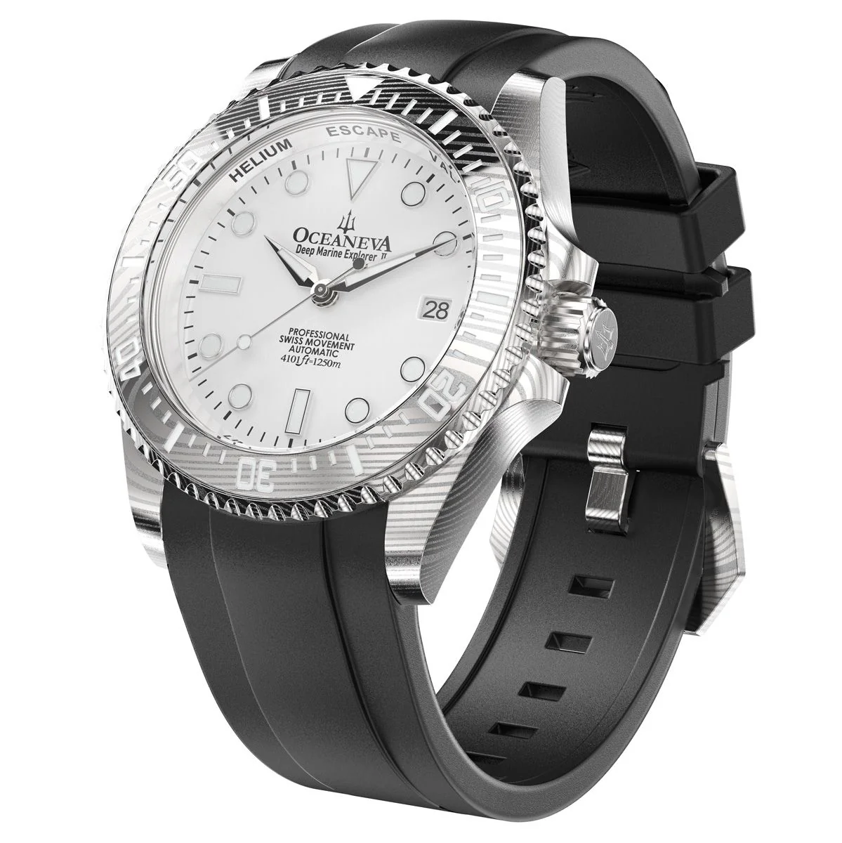 Oceaneva Deep Marine Explorer II Damascus White Black Limited Edition