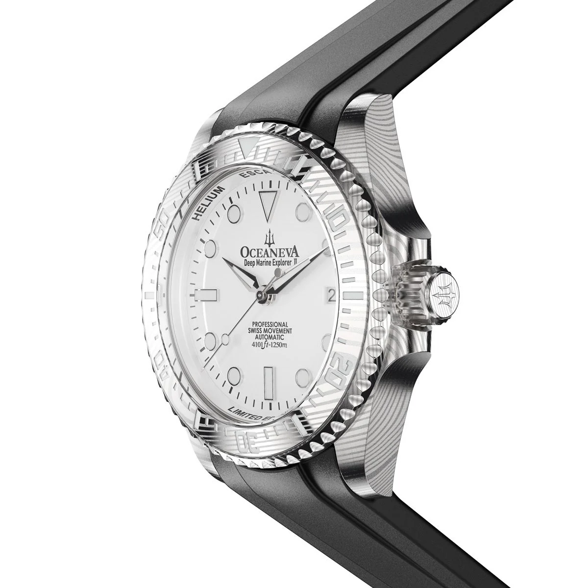 Oceaneva Deep Marine Explorer II Damascus White Black Limited Edition