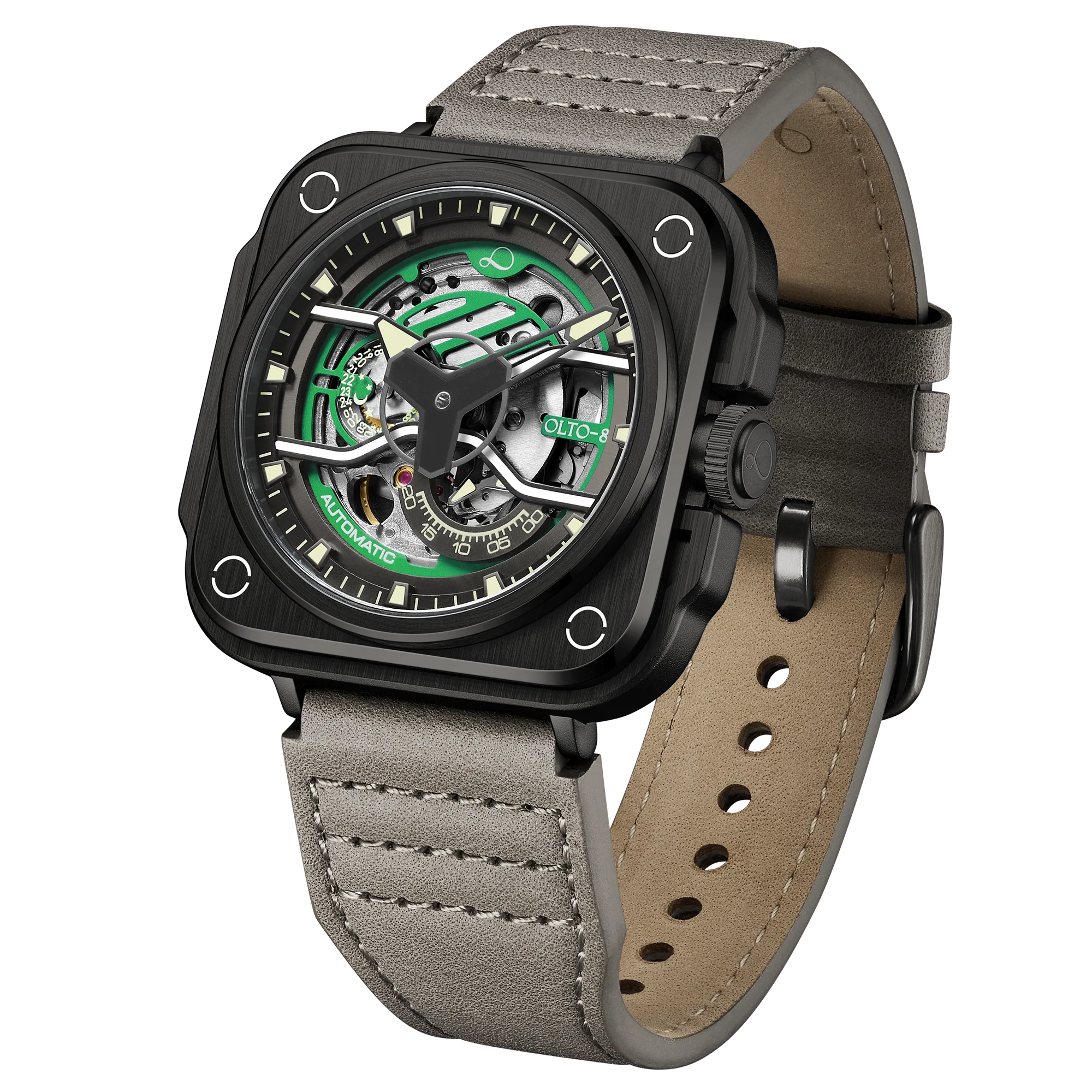 2356-olto-8-iron-ex-square-skeleton-automatic-watch-green-3.webp OLTO-8 IRON-EX Square Skeleton Automatic Watch Green