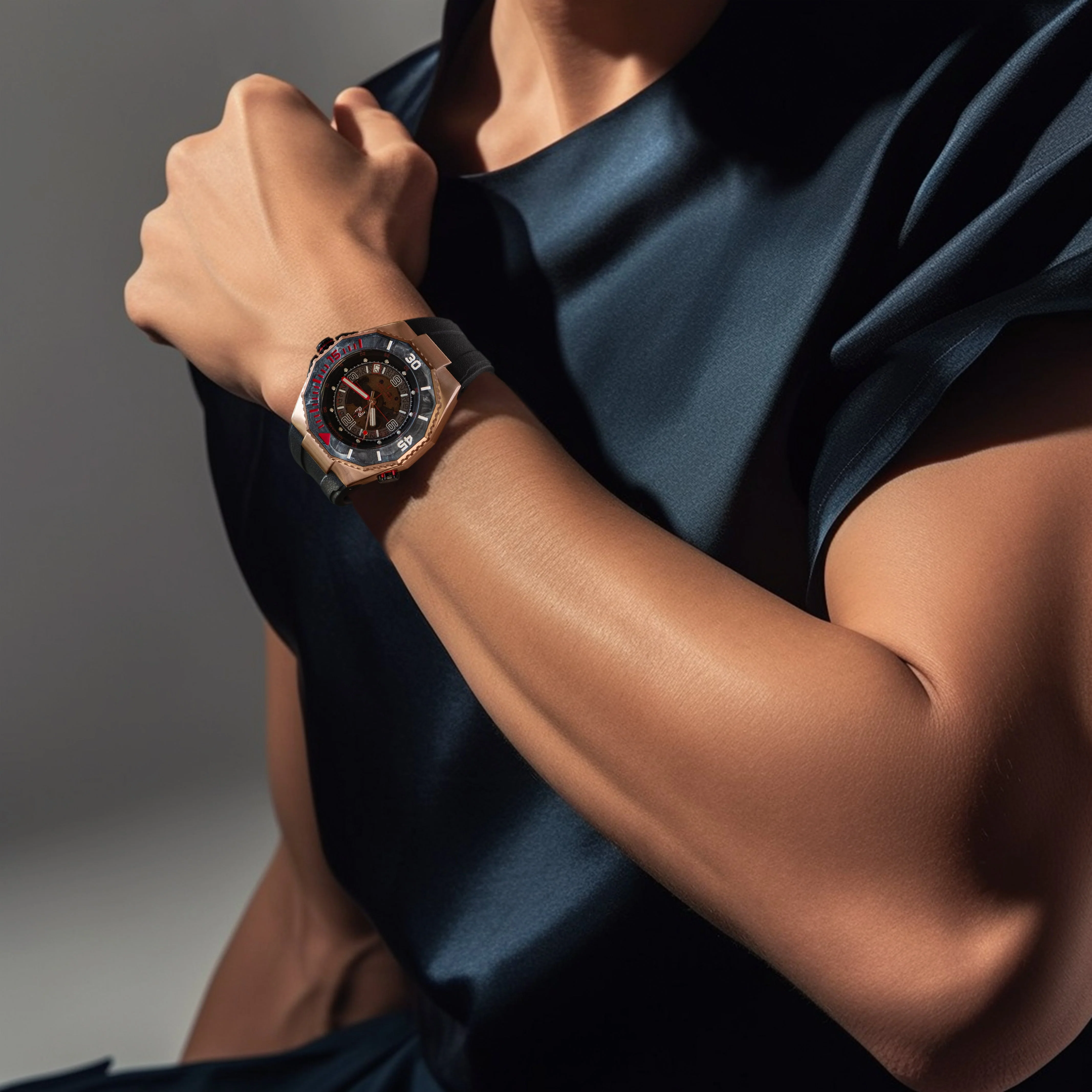 Nsquare Ocean Speed Diver Swiss Automatic 43mm Rose Gold Black