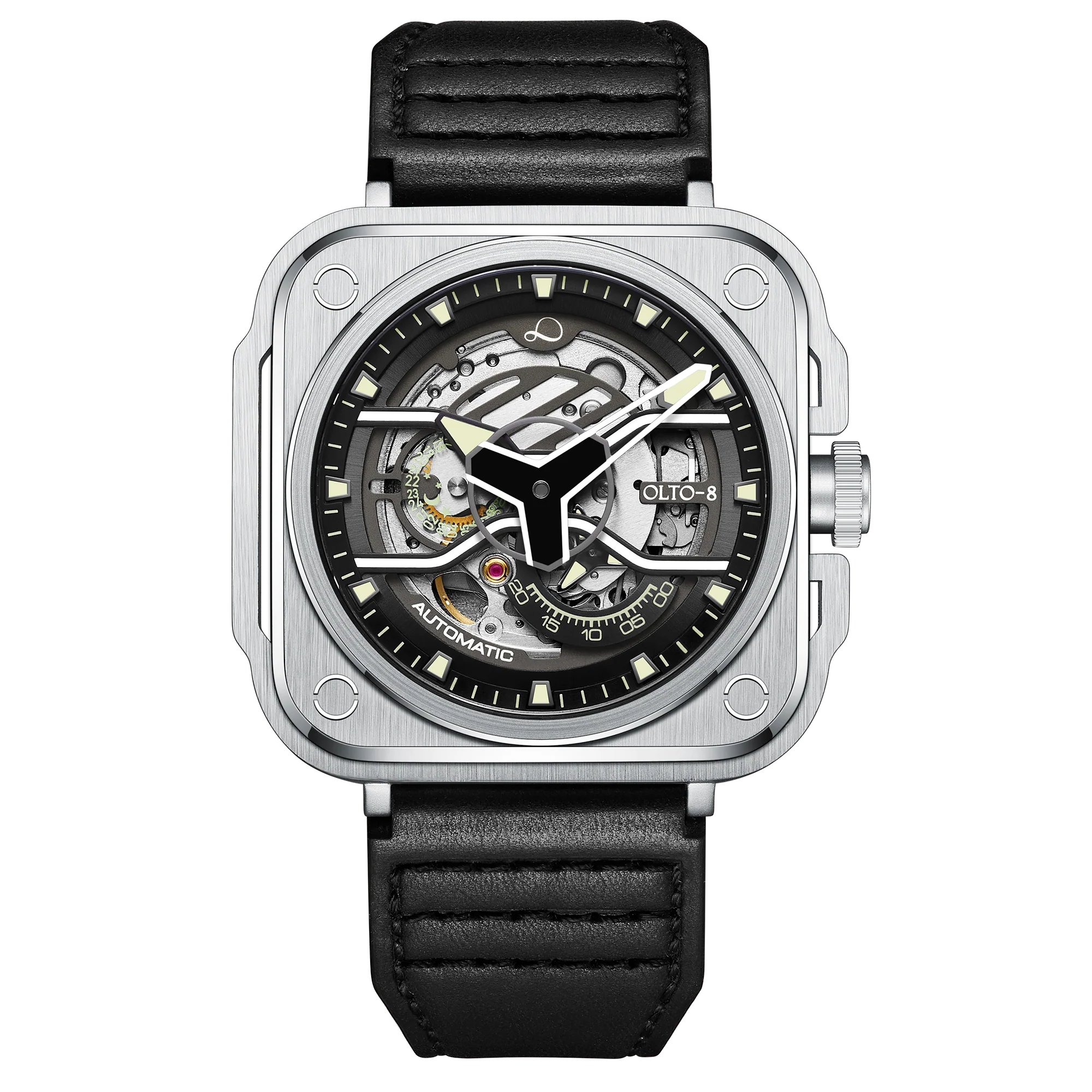 2494-olto-8-iron-ex-square-skeleton-automatic-watch-silver-1.webp OLTO-8 IRON-EX Square Skeleton Automatic Watch Silver
