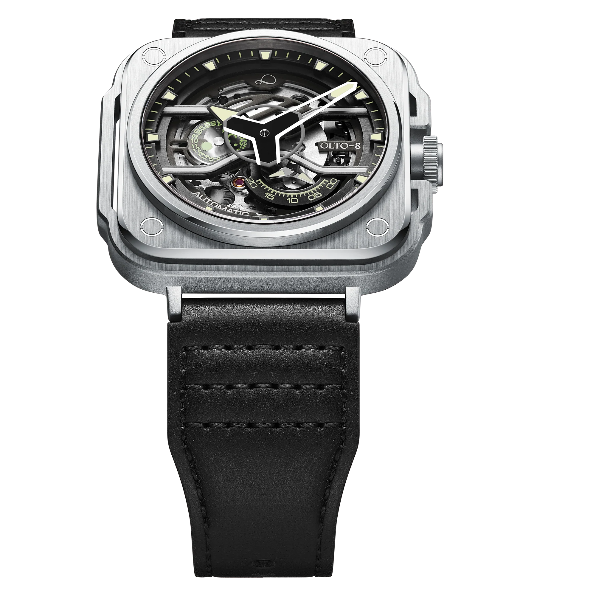 2494-olto-8-iron-ex-square-skeleton-automatic-watch-silver-4.webp OLTO-8 IRON-EX Square Skeleton Automatic Watch Silver