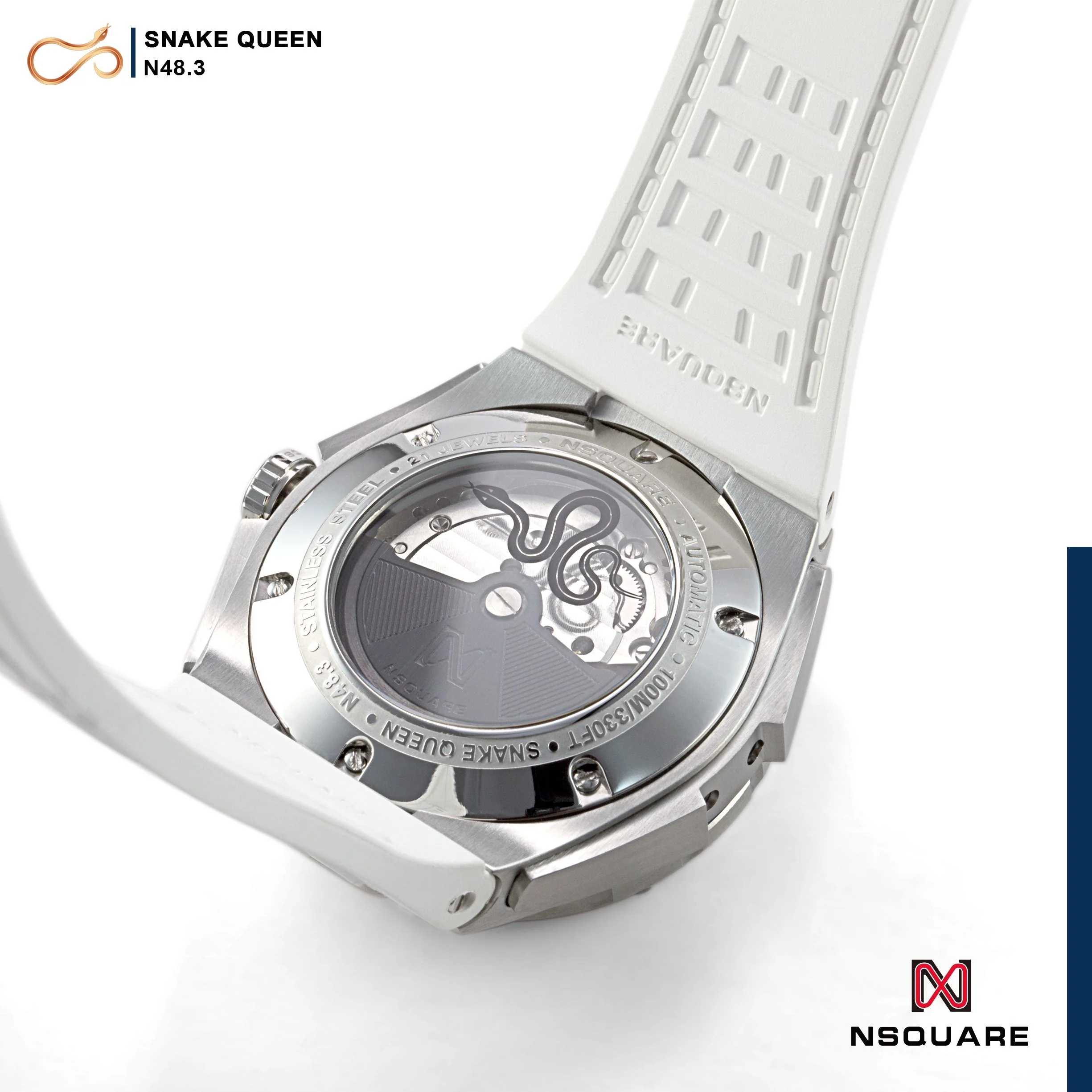 Nsquare SnakeQueen 39mm Automatic Rose Gold White