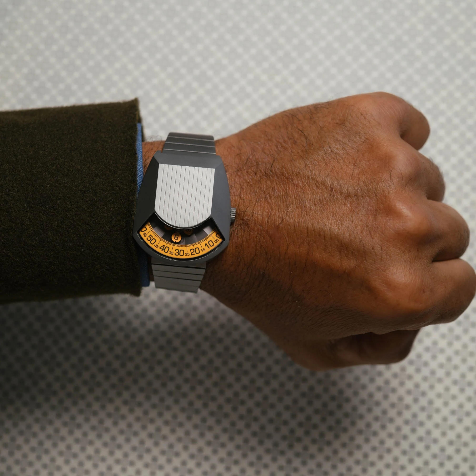 Xeric Retronaut Automatic Wandering Hour Matte Gunmetal Orange