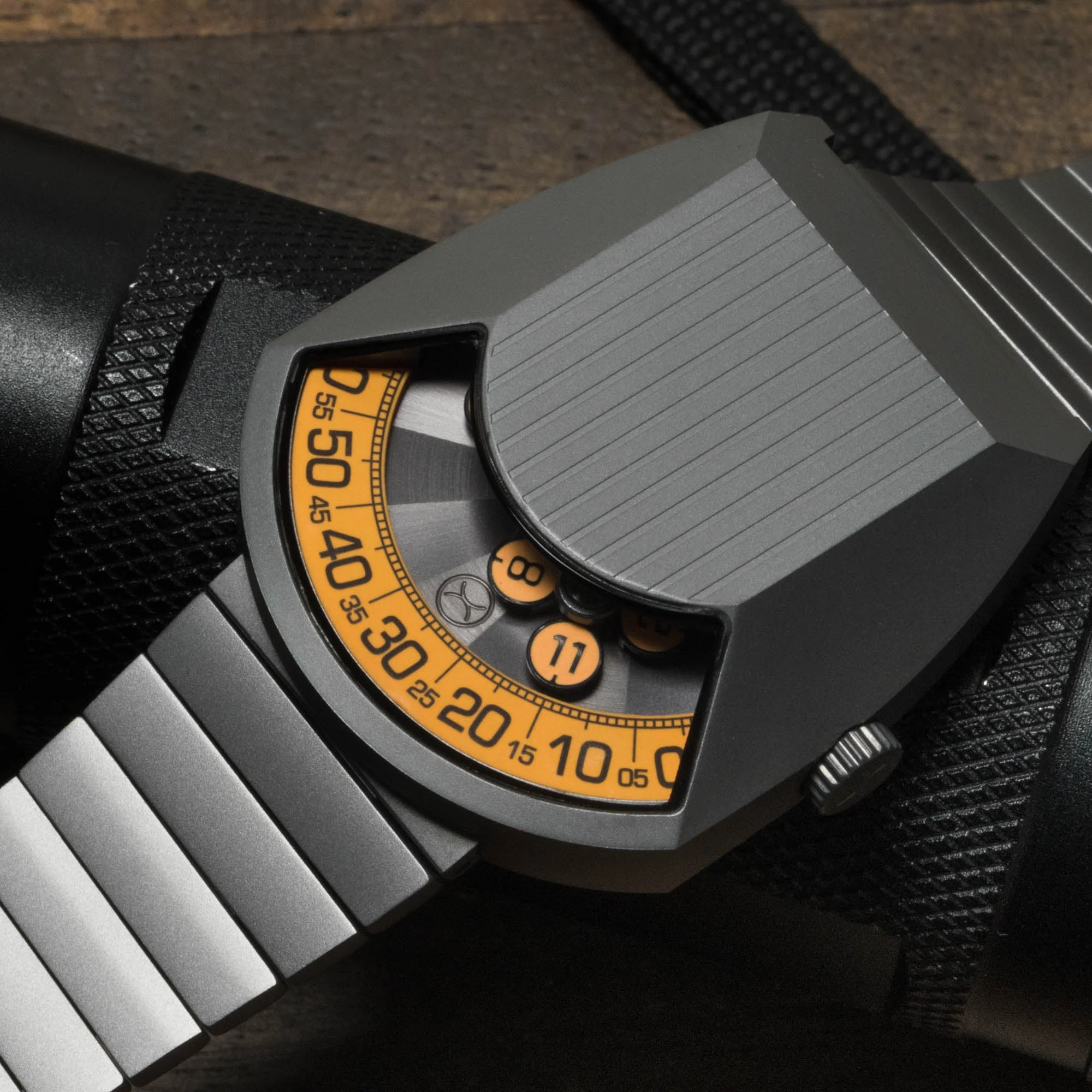Xeric Retronaut Automatic Wandering Hour Matte Gunmetal Orange
