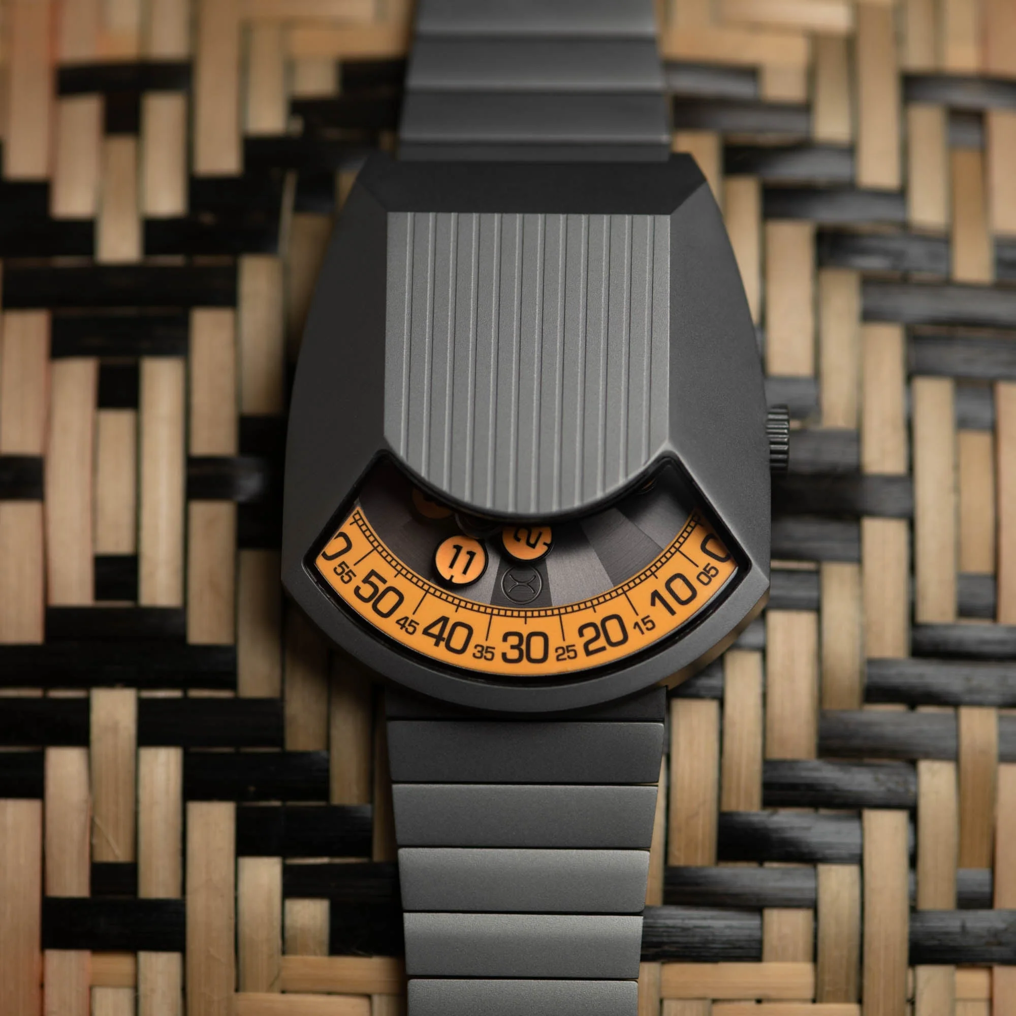 Xeric Retronaut Automatic Wandering Hour Matte Gunmetal Orange