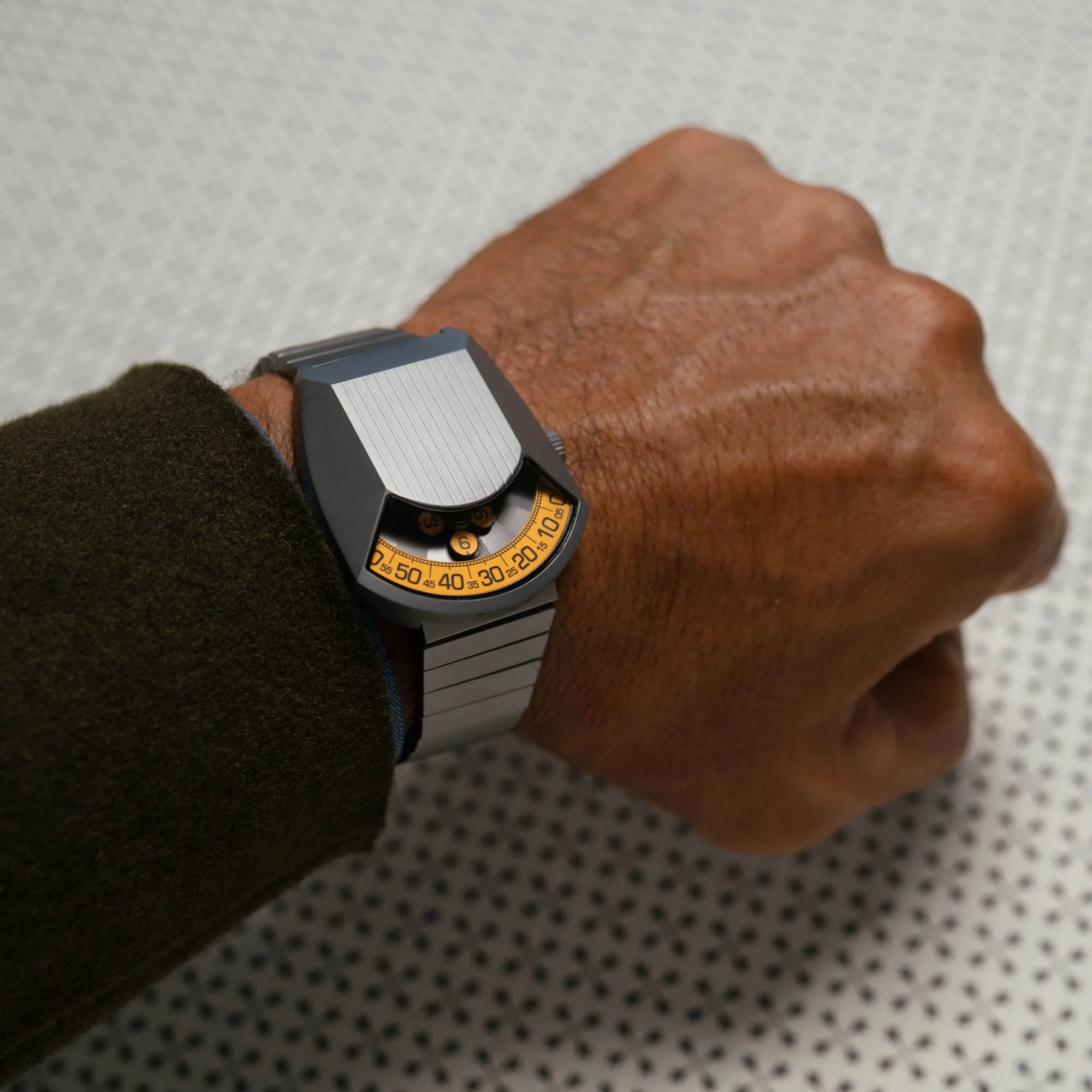 Xeric Retronaut Automatic Wandering Hour Matte Gunmetal Orange