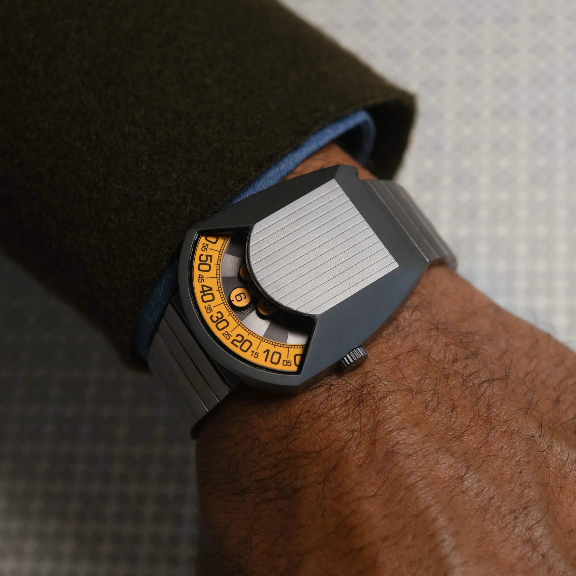 Xeric Retronaut Automatic Wandering Hour Matte Gunmetal Orange