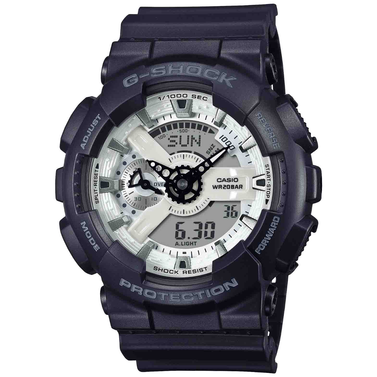 G-Shock GA-110 Ana-Digi Black Brilliant White