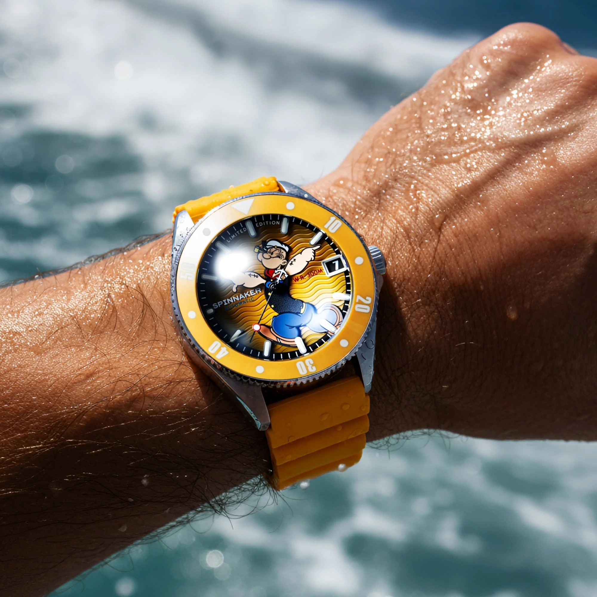 2888-spinnaker-x-popeye-challenger-automatic-anchor-arms-limited-edition-corncob-yellow-2.webp Spinnaker x Popeye Challenger Automatic Anchor Arms Limited Edition Corncob Yellow