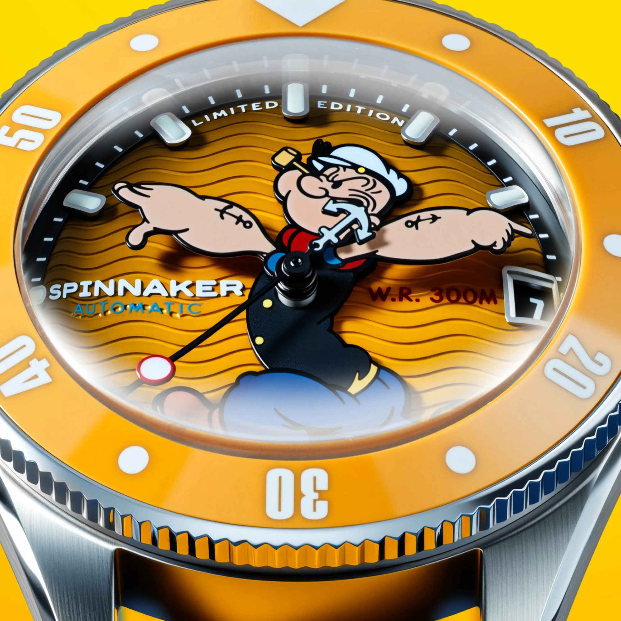 2888-spinnaker-x-popeye-challenger-automatic-anchor-arms-limited-edition-corncob-yellow-5.webp Spinnaker x Popeye Challenger Automatic Anchor Arms Limited Edition Corncob Yellow
