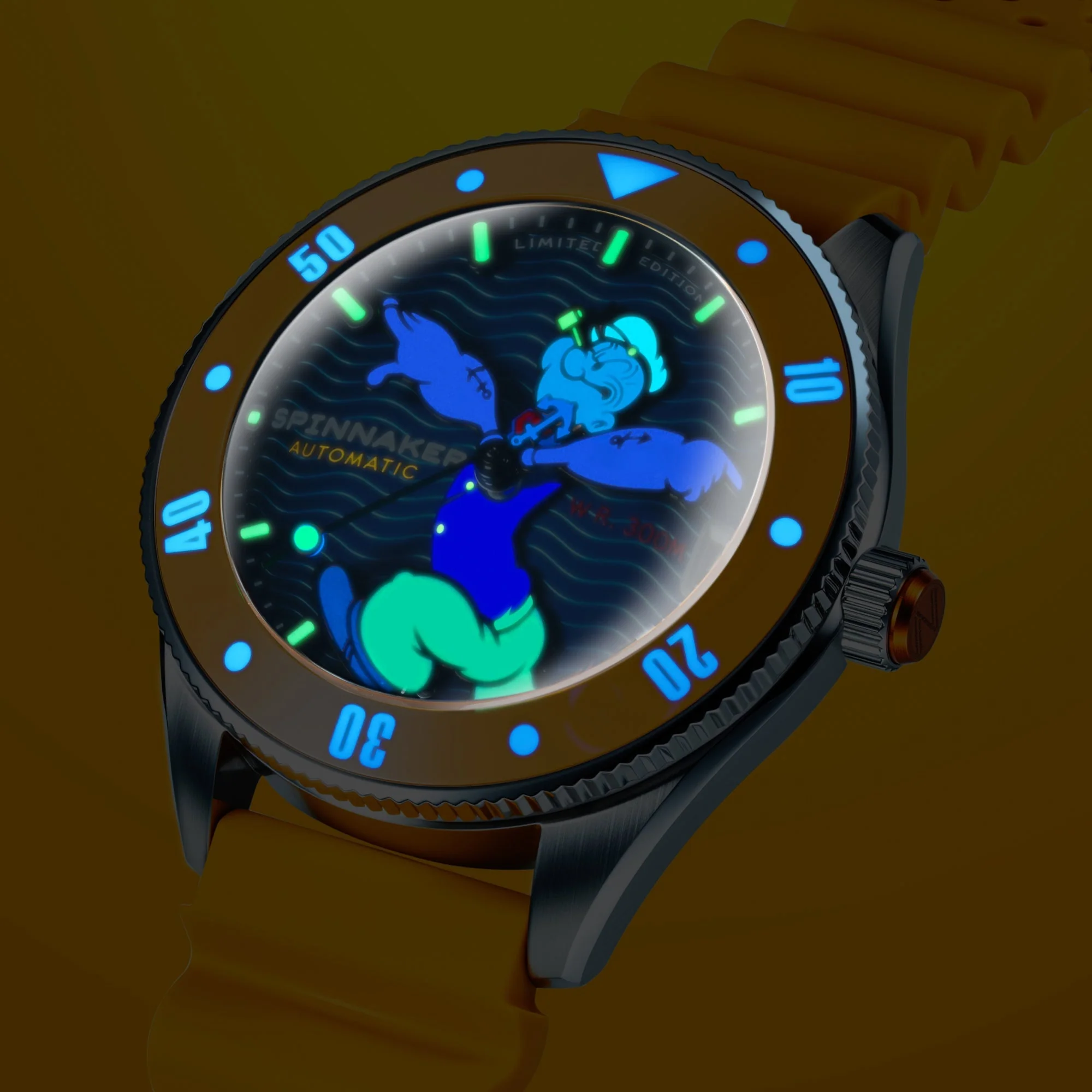 2888-spinnaker-x-popeye-challenger-automatic-anchor-arms-limited-edition-corncob-yellow-6.webp Spinnaker x Popeye Challenger Automatic Anchor Arms Limited Edition Corncob Yellow