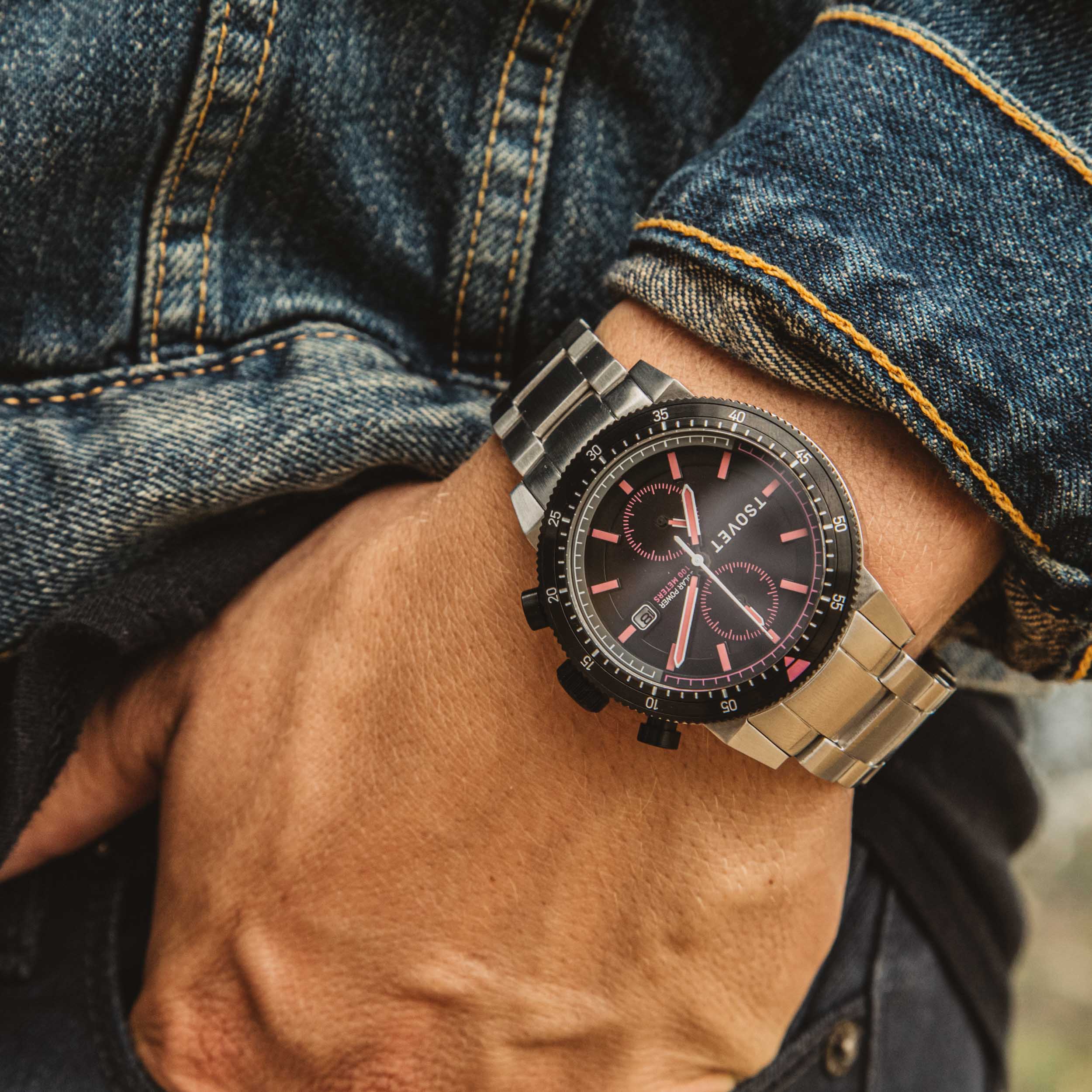 Tsovet SLR FW42 Solar Power Chronograph Pink