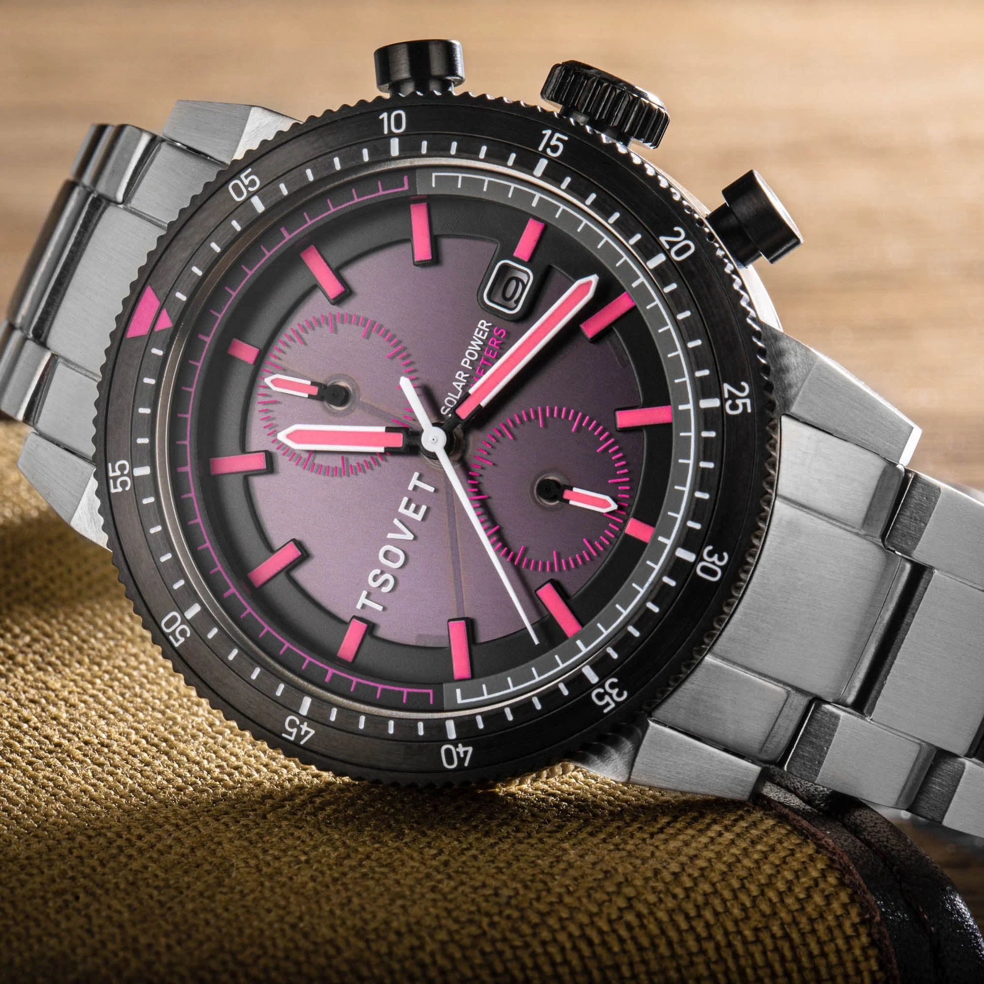 Tsovet SLR FW42 Solar Power Chronograph Pink