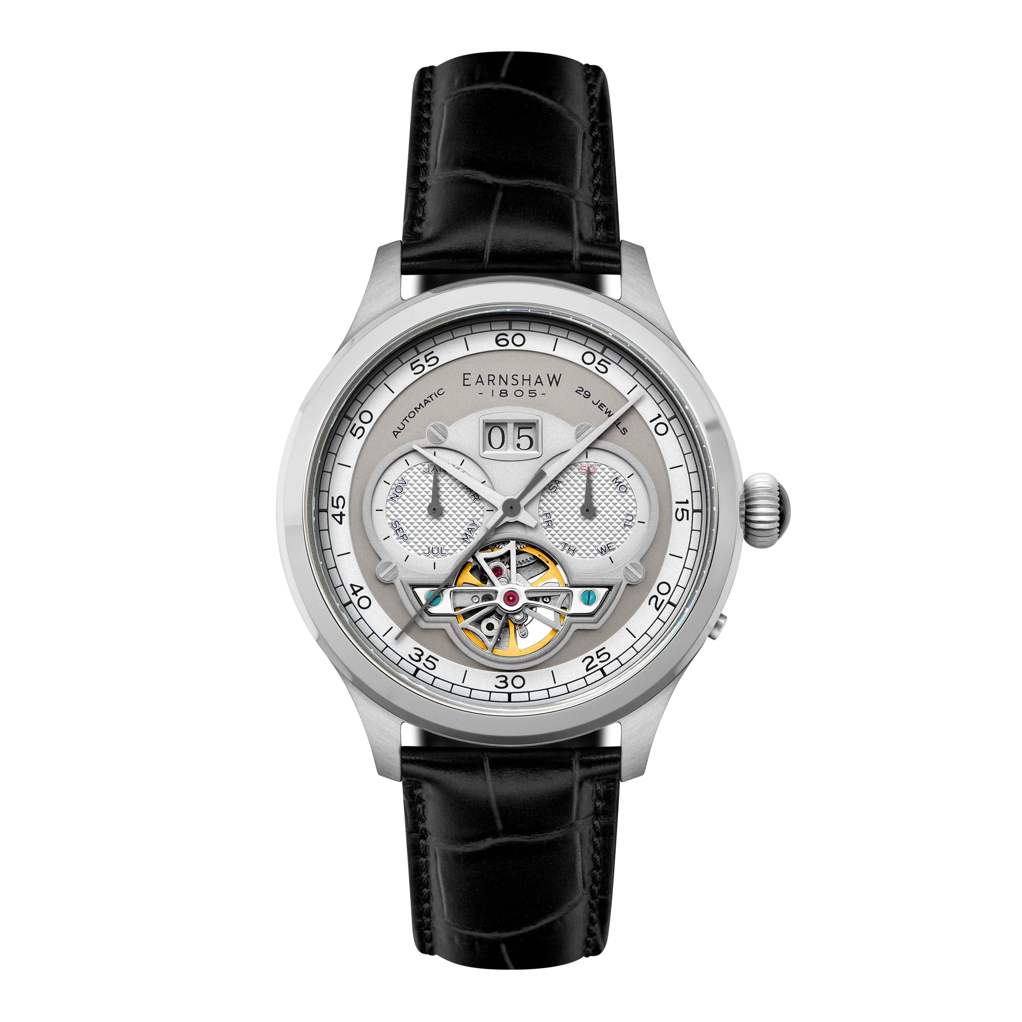 304-thomas-earnshaw-baron-grand-date-calendar-open-heart-automatic-heather-grey-1.webp Thomas Earnshaw Baron Grand Date Calendar Open Heart Automatic Heather Grey
