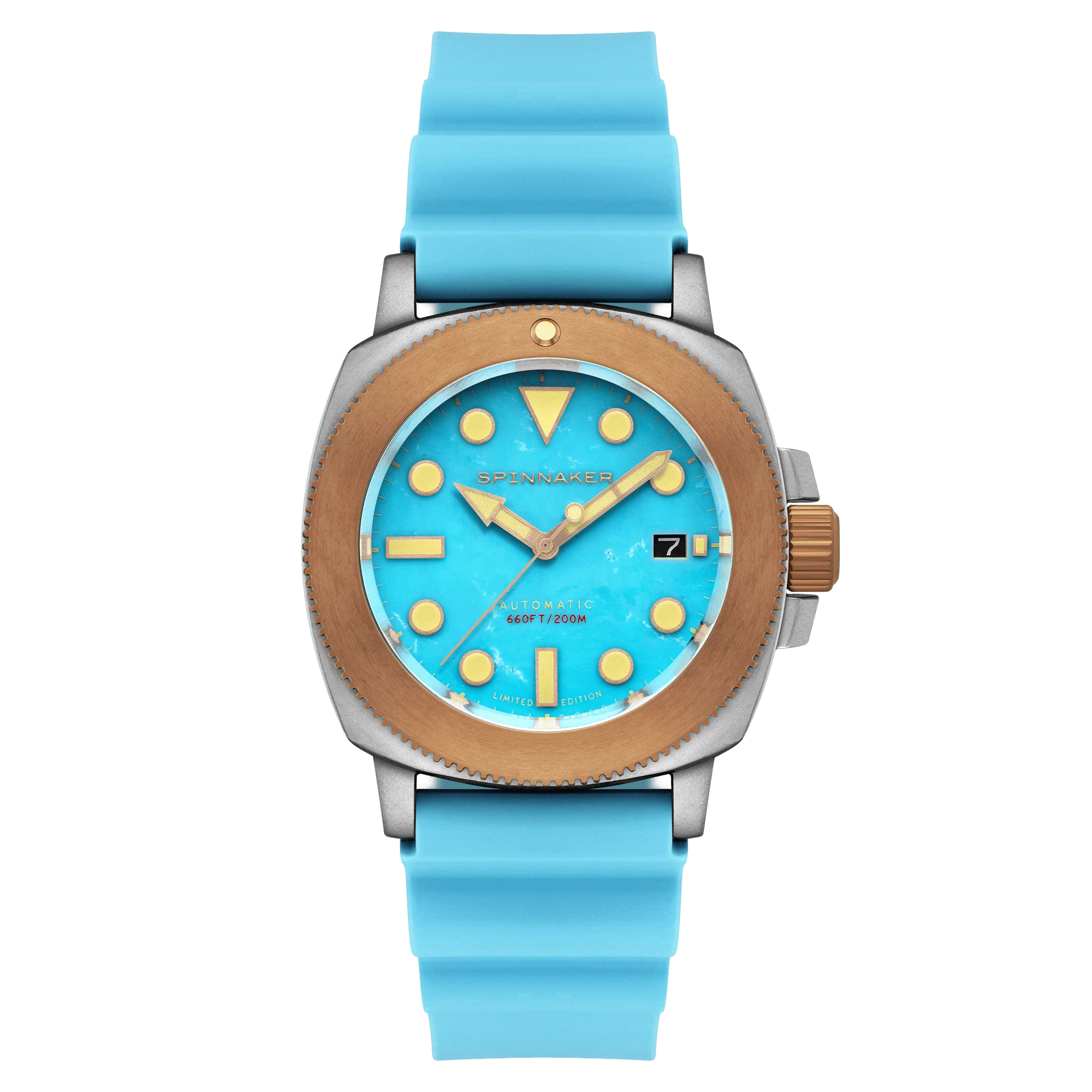 Spinnaker Hull Titanium Bronze Automatic Lapidary Blue Turquoise Limited Edition