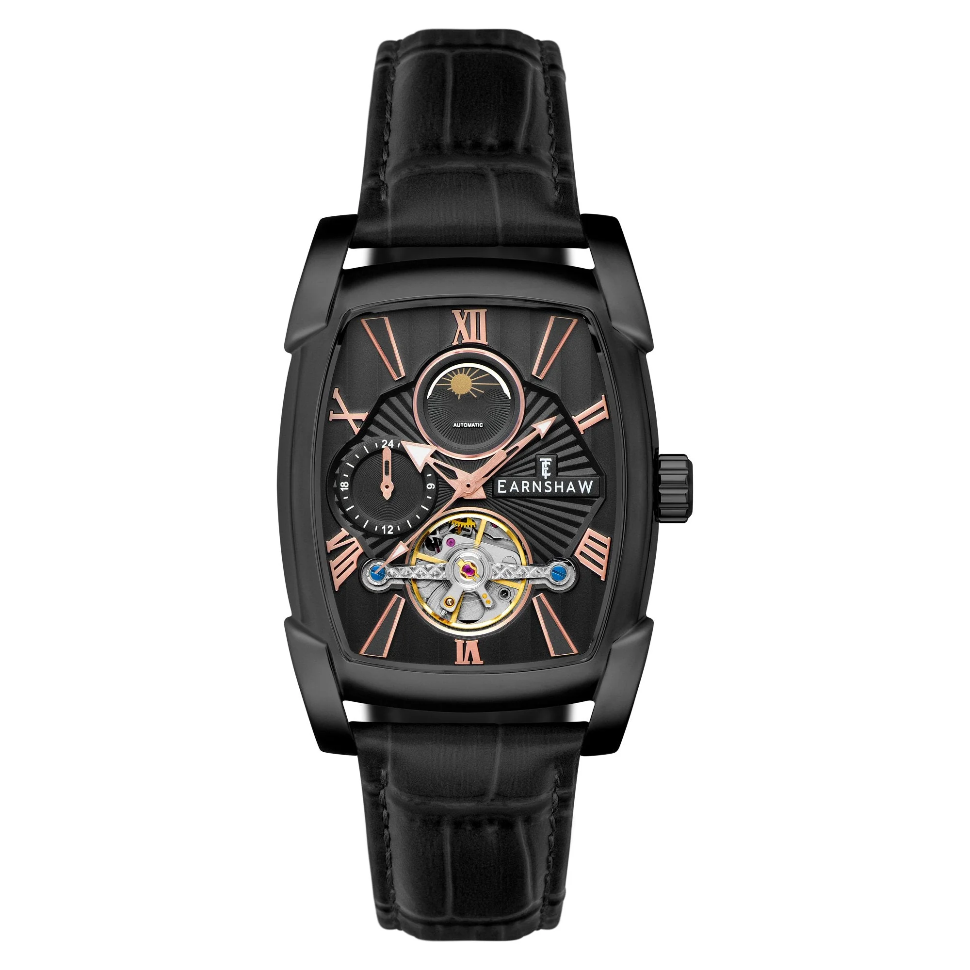 Thomas Earnshaw Heritage Kensington Multifunction Automatic Officer Black