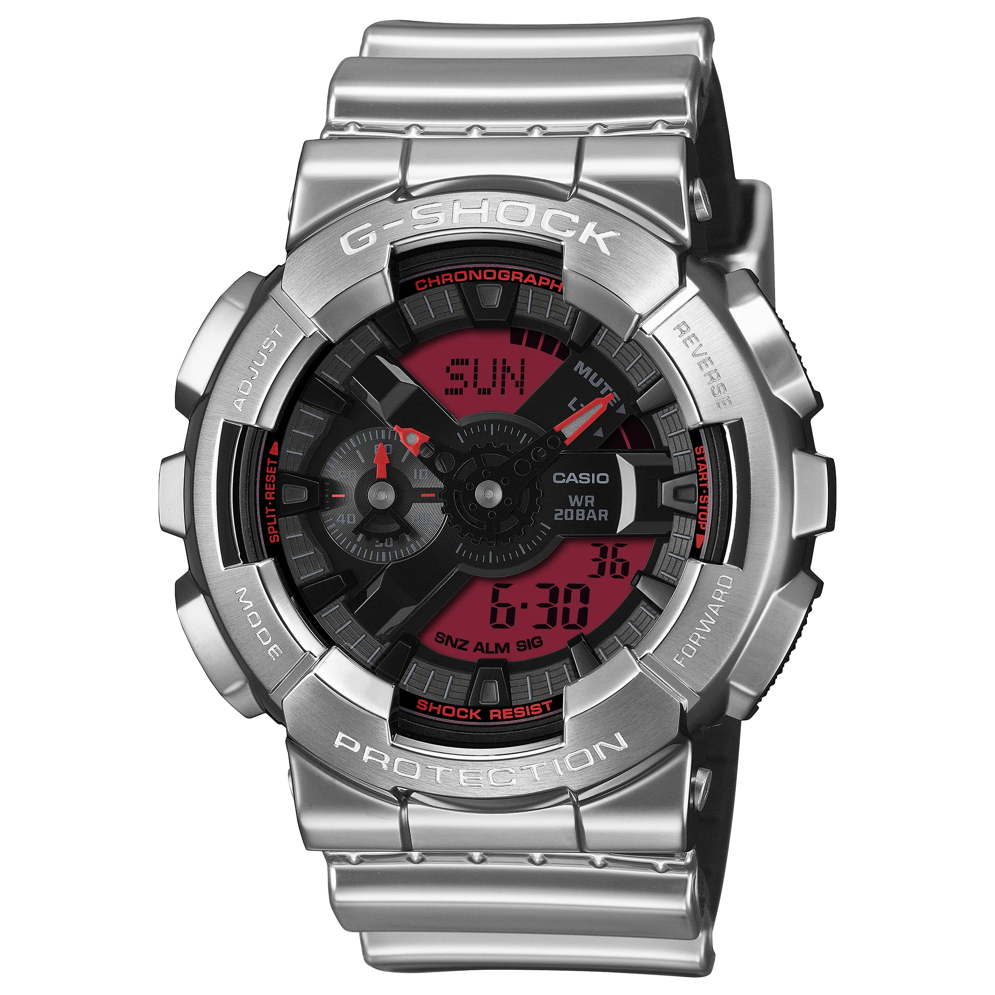 389-g-shock-gm110-fine-metallic-ana-digi-silver-red-1.webp G-Shock GM110 Fine Metallic Ana-Digi Silver Red