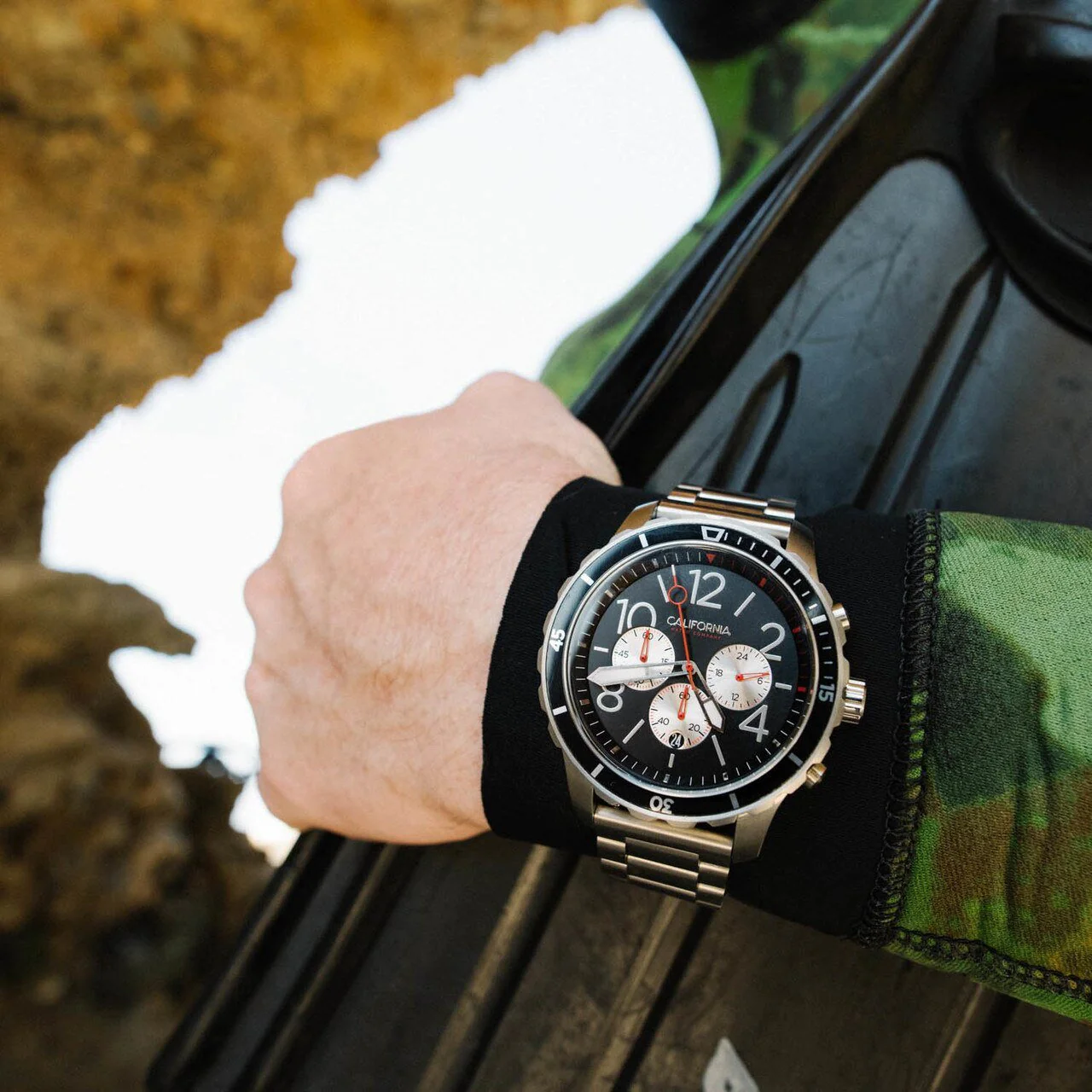 California Watch Co. Mavericks Chrono SS Silver Black