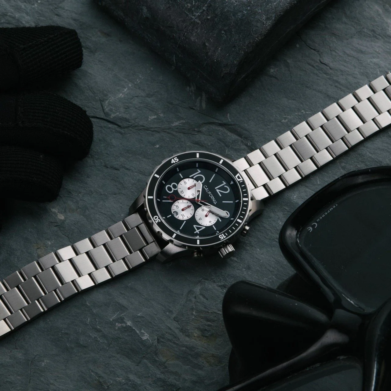 California Watch Co. Mavericks Chrono SS Silver Black
