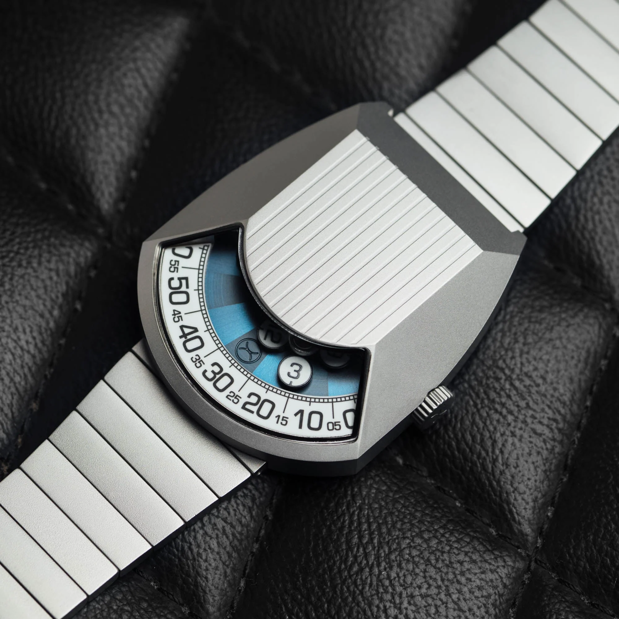 Xeric Retronaut Automatic Wandering Hour Matte Steel Blue