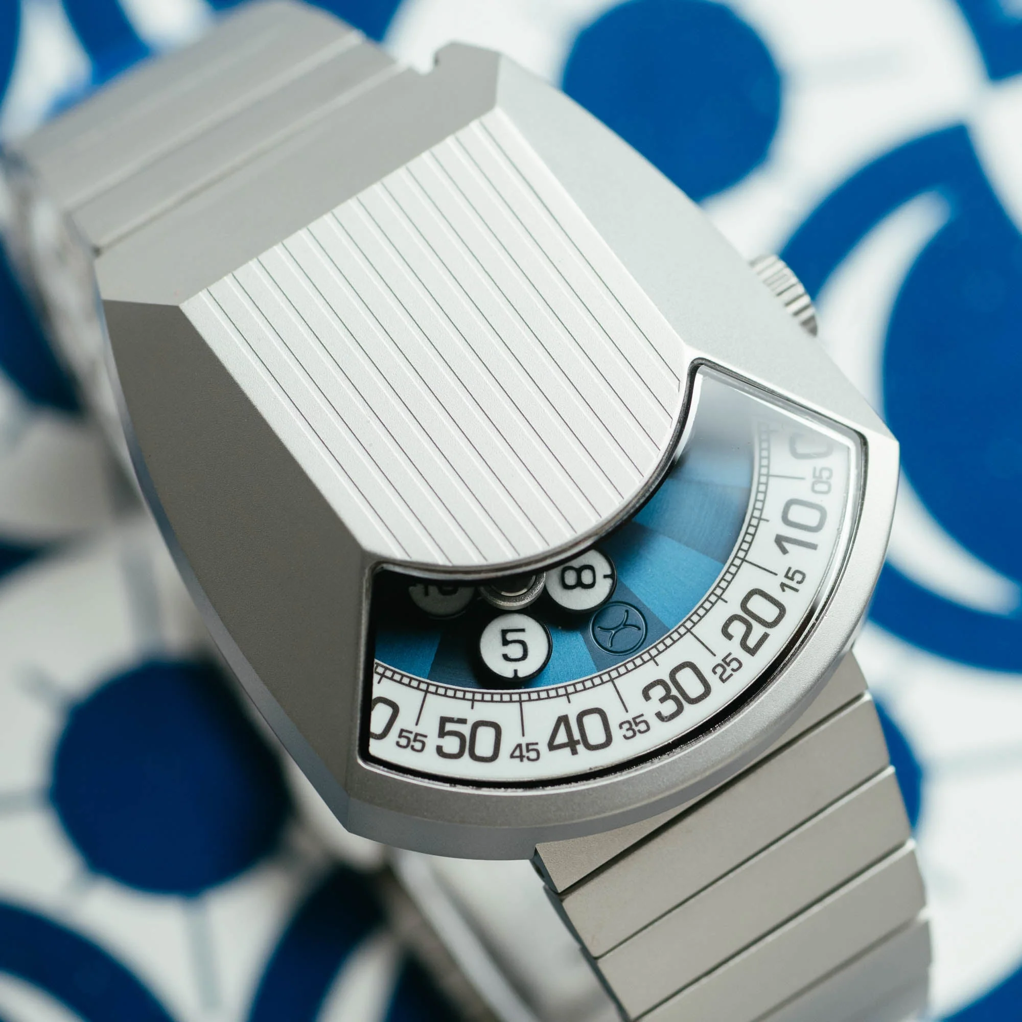 Xeric Retronaut Automatic Wandering Hour Matte Steel Blue