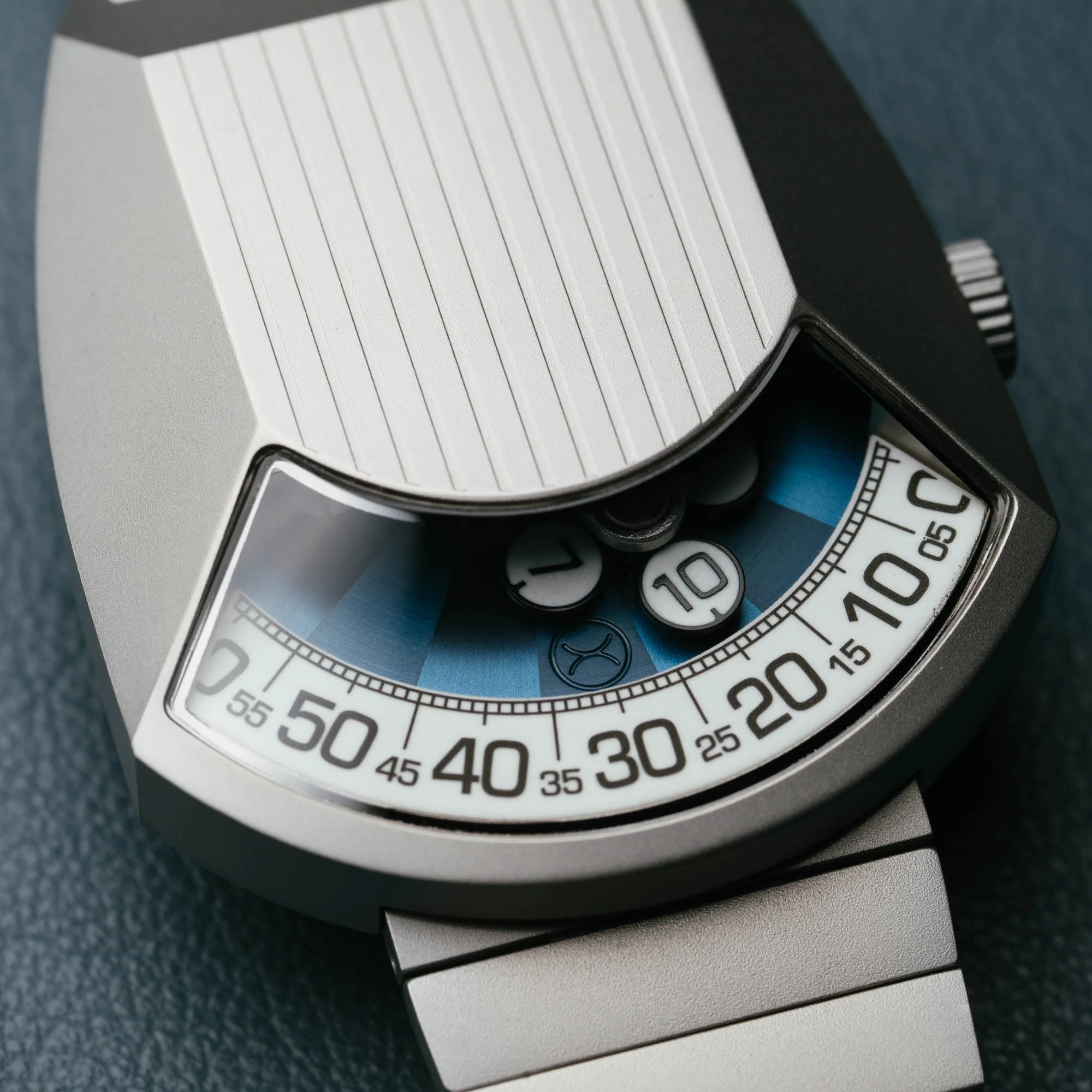 Xeric Retronaut Automatic Wandering Hour Matte Steel Blue