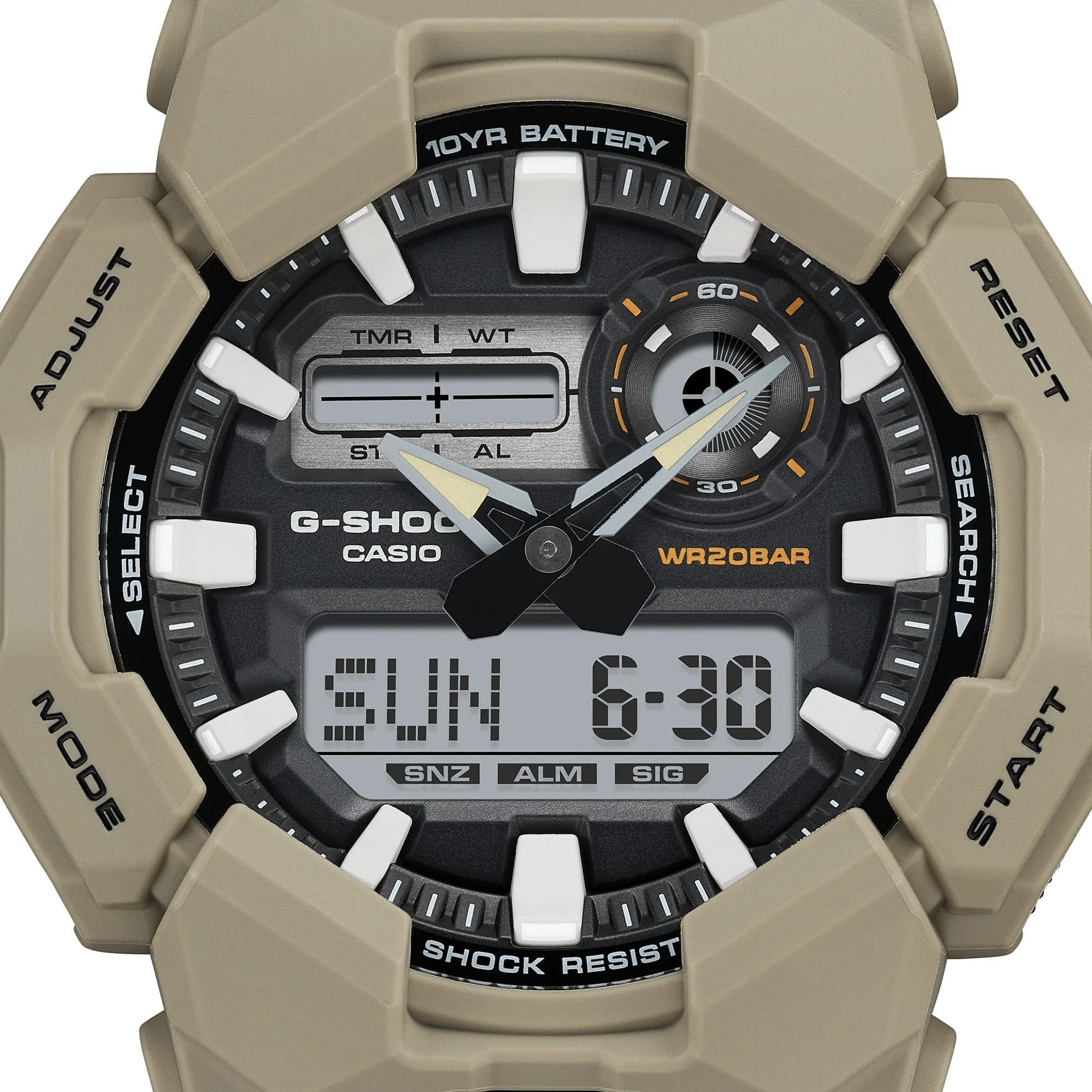 G-Shock GA010 Rugged Ana-Digi 10 Year Battery Tan