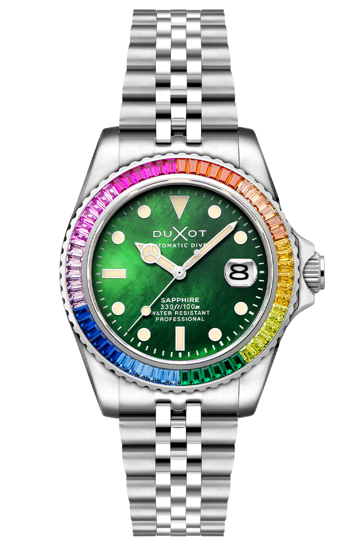 Duxot Atlantica 40 Rainbow Automatic Green Mother of Pearl