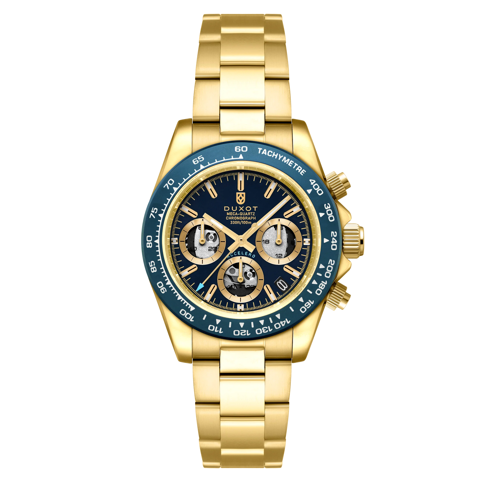 Duxot Accelero Chronograph Compax Skeleton Edition Cerulean Shine