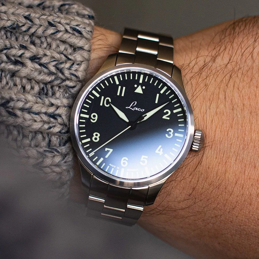Laco Augsburg 39mm Automatic SS Black