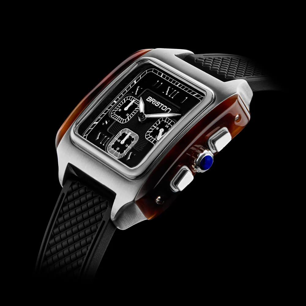 673-briston-streamliner-kennedy-chrono-ss-38-tortoise-acetate-black-3.webp Briston Streamliner Kennedy Chrono SS 38 Tortoise Acetate Black