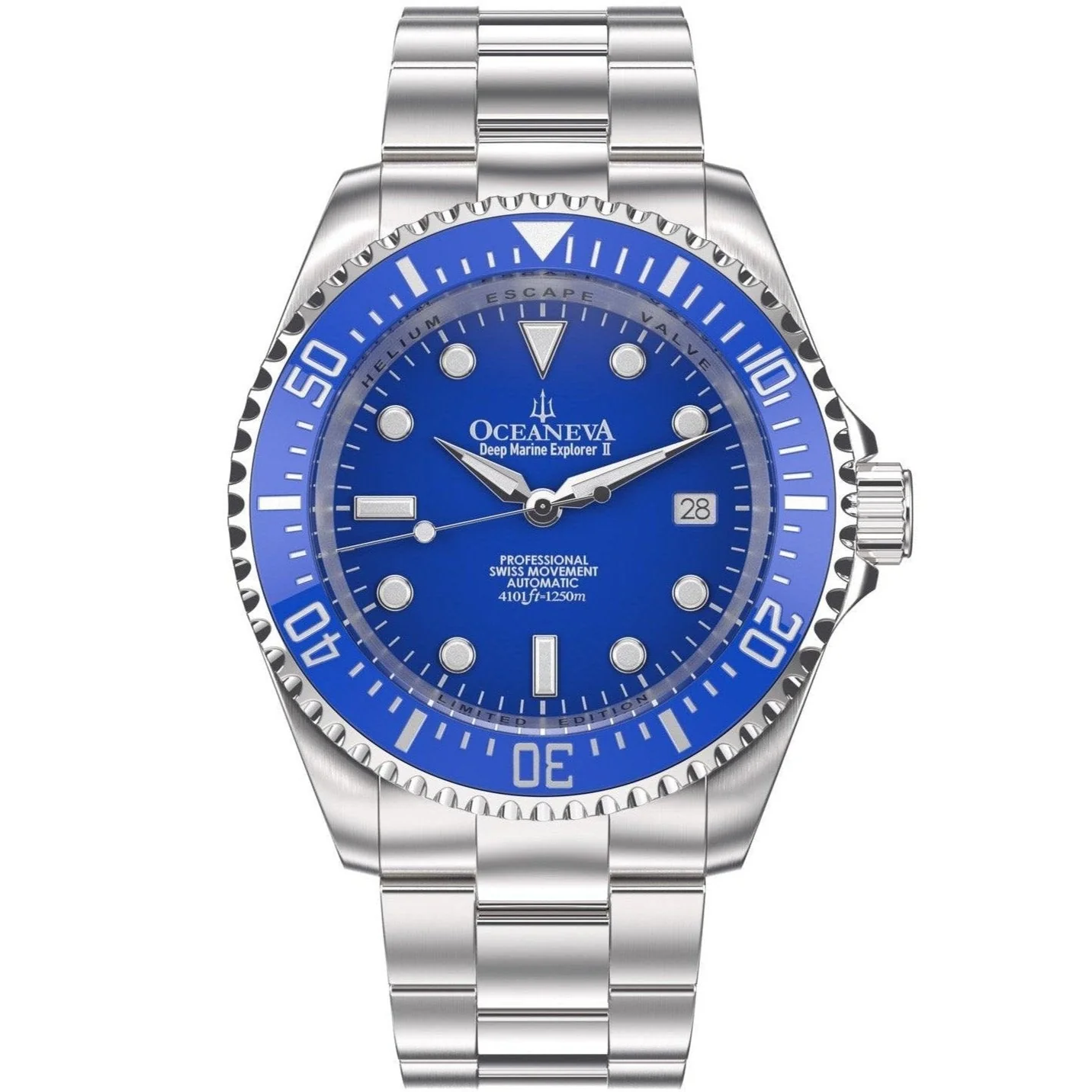 Oceaneva Deep Marine Explorer II Automatic 1250M Pro Diver Blue Limited Edition