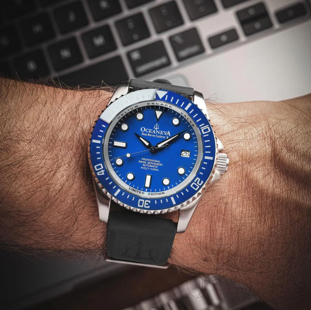 Oceaneva Deep Marine Explorer II Automatic 1250M Pro Diver Blue Limited Edition
