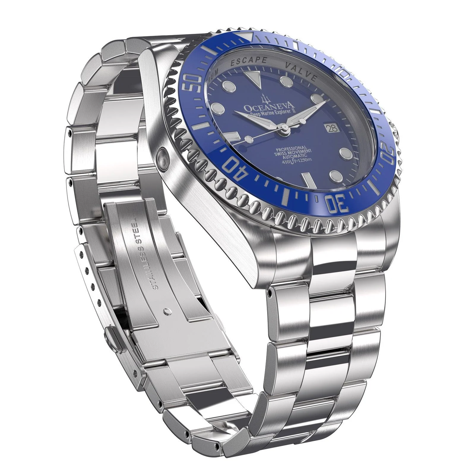 Oceaneva Deep Marine Explorer II Automatic 1250M Pro Diver Blue Limited Edition