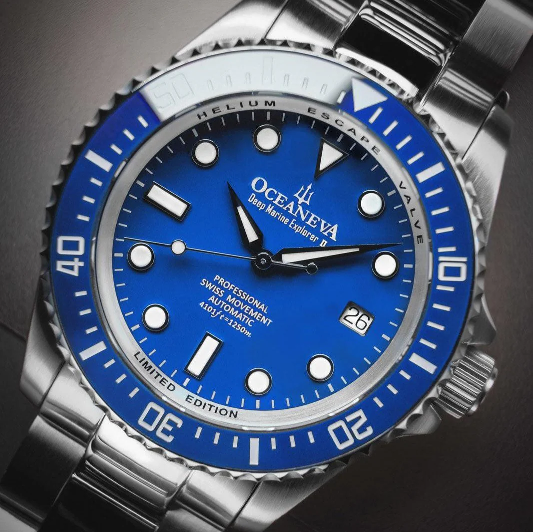 Oceaneva Deep Marine Explorer II Automatic 1250M Pro Diver Blue Limited Edition