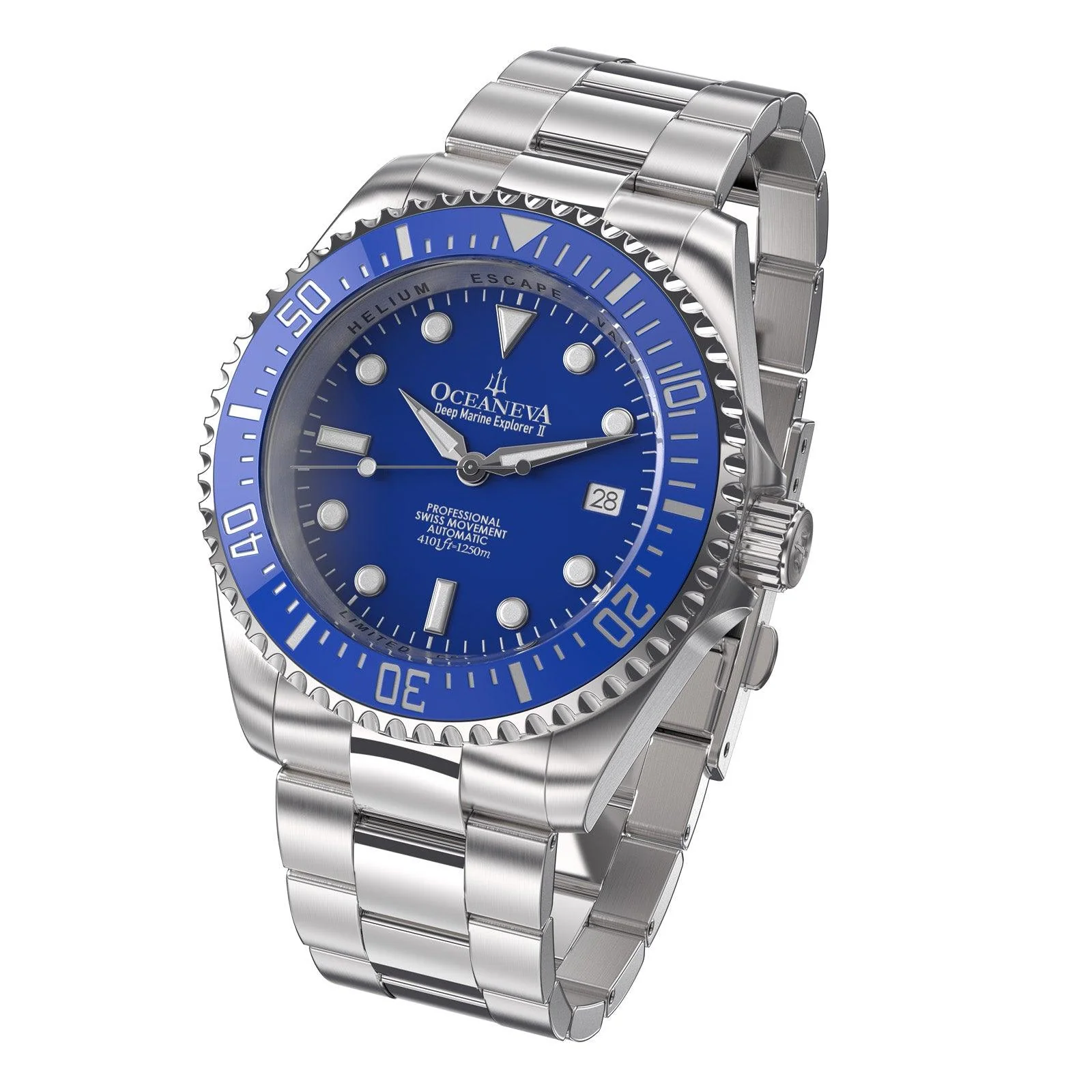 Oceaneva Deep Marine Explorer II Automatic 1250M Pro Diver Blue Limited Edition