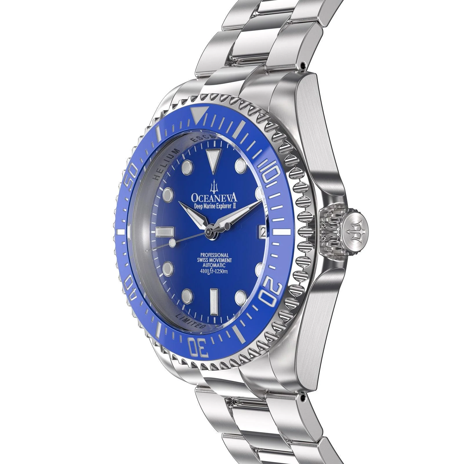 Oceaneva Deep Marine Explorer II Automatic 1250M Pro Diver Blue Limited Edition