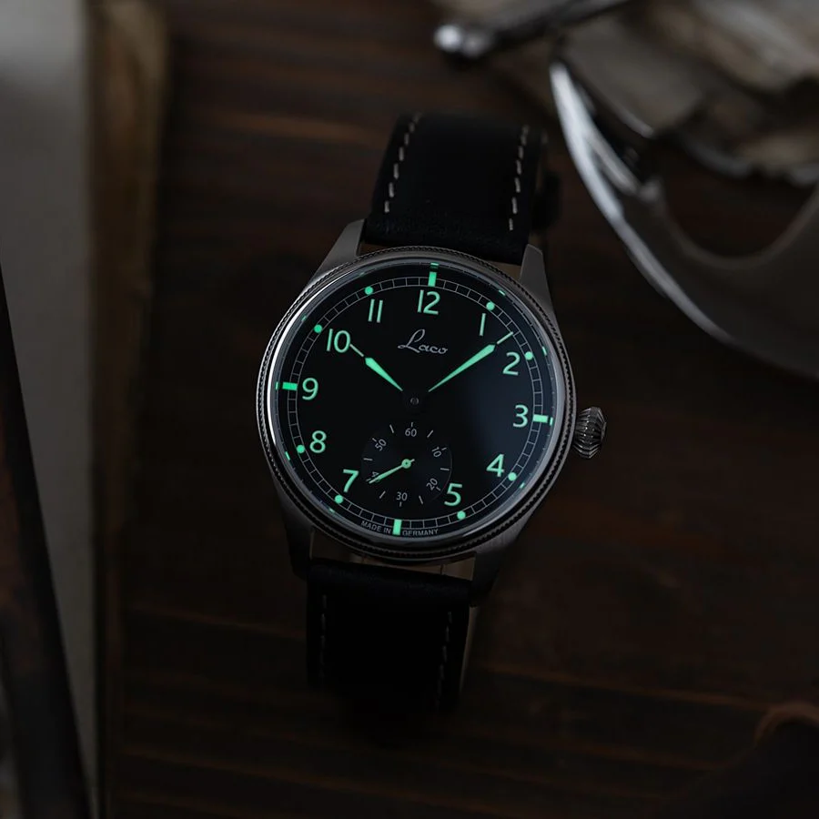 Laco Bremerhaven 39mm Handwinding Black