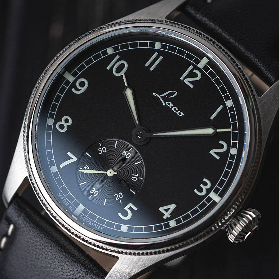 Laco Bremerhaven 39mm Handwinding Black