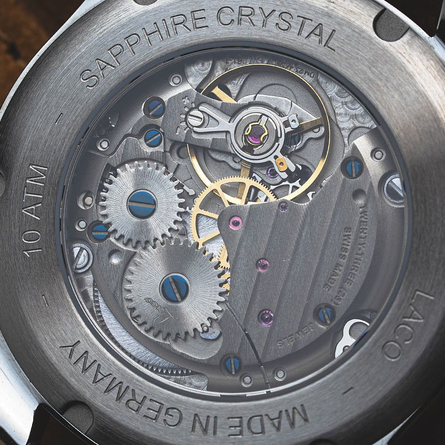 Laco Bremerhaven 39mm Handwinding Black