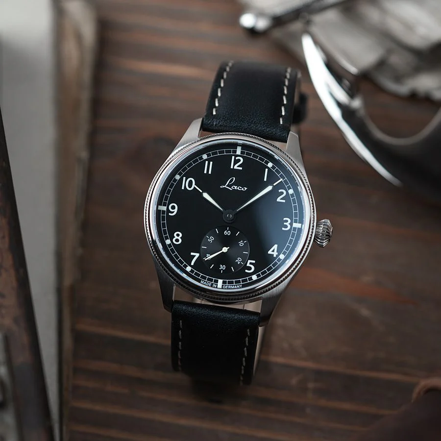 Laco Bremerhaven 39mm Handwinding Black