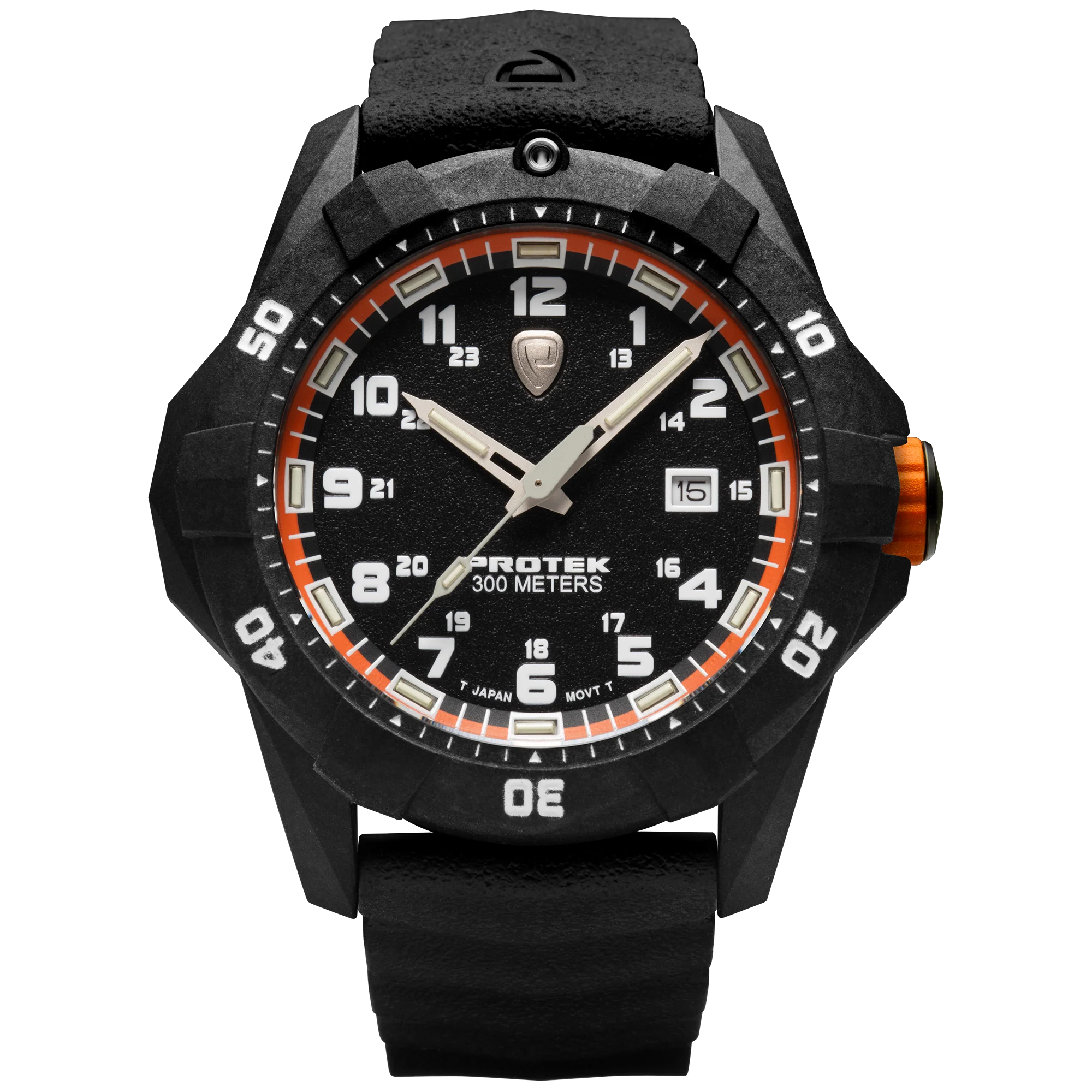 ProTek Carbon Dive PT1004 Series Tritium Black Orange