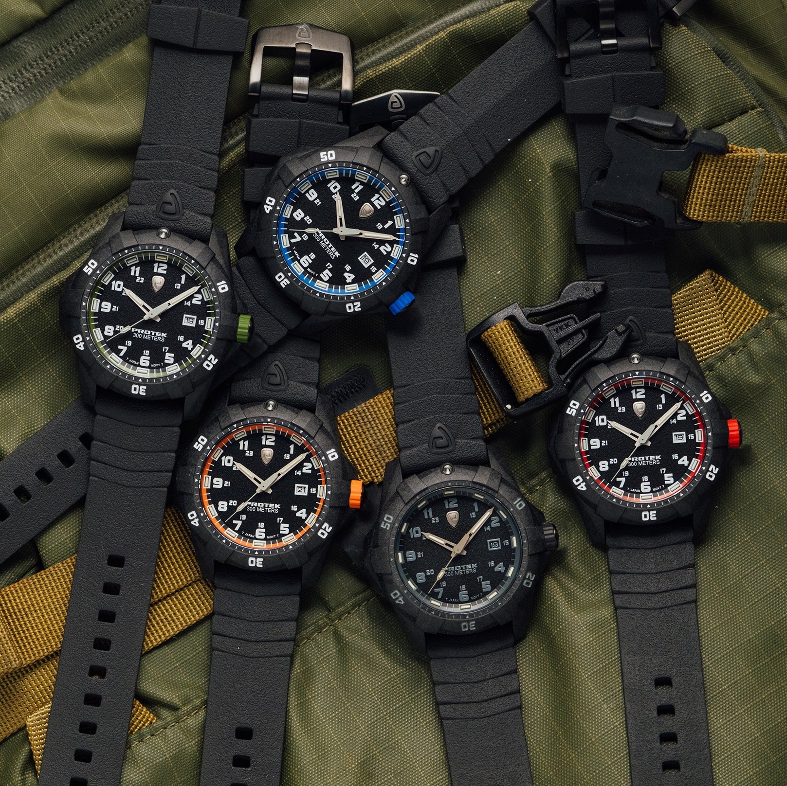 ProTek Carbon Dive PT1003 Series Tritium Black Blue