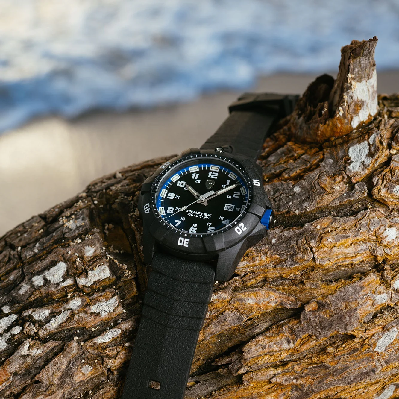 ProTek Carbon Dive PT1003 Series Tritium Black Blue